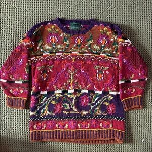 Quinn's Vibrant Floral Knit Sweater